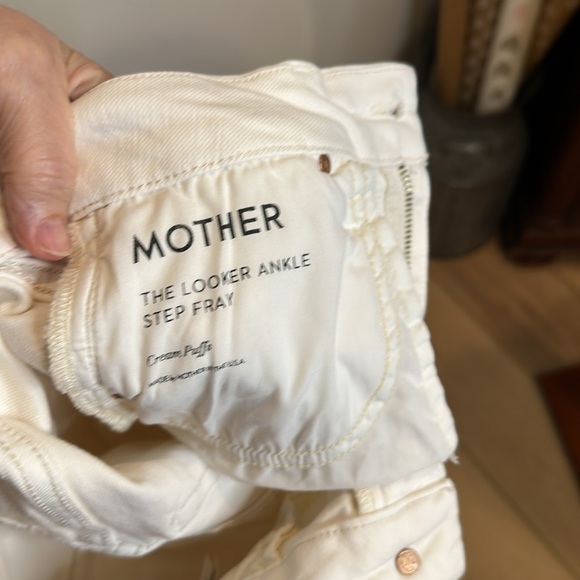 MOTHER THE LOOKER ANKLE STEP FRAY CREAM PUFF SIZE 25 - Picture 10 of 11